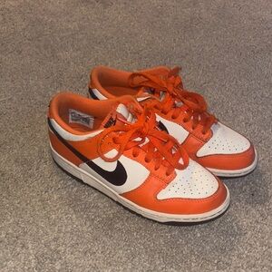 Nike Orange and White Dunk Sneakers